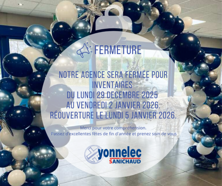 Fermeture pour inventaires