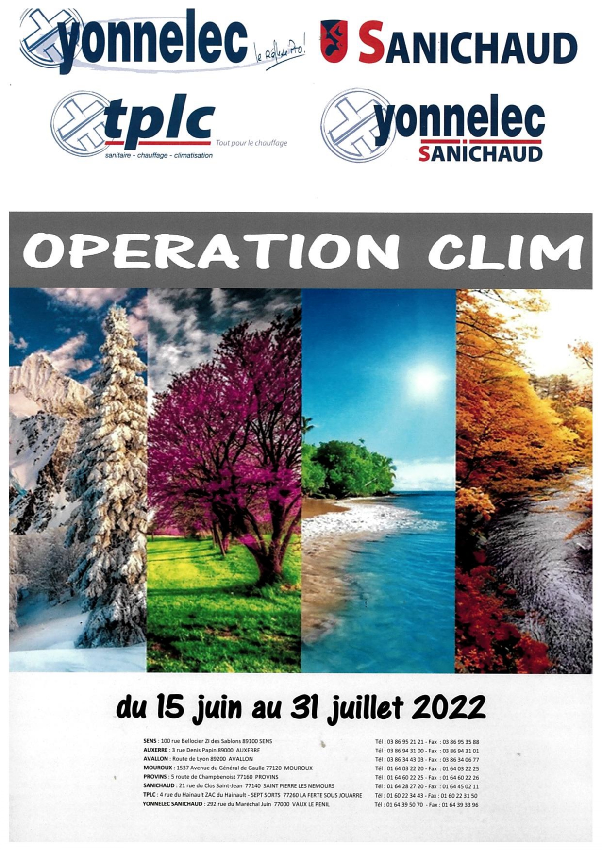 Opération clim du 15 juin au 31 juillet 2022